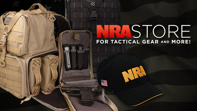 NRA Store Merchandise with Range Bag and NRA Hat