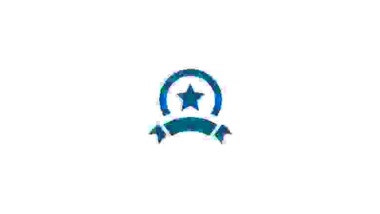 Blue Icon of an Award Ribbon