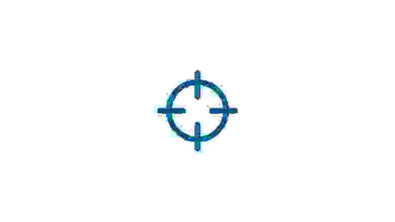 Blue Icon of Cross Hairs