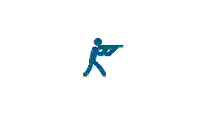 Blue icon of a recreational shooter