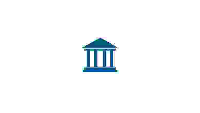 Roman Building Blue Icon