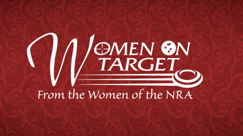 NRA Women On Target Logo on a Red Background
