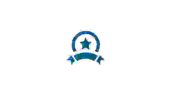 Blue Icon of an Award Ribbon