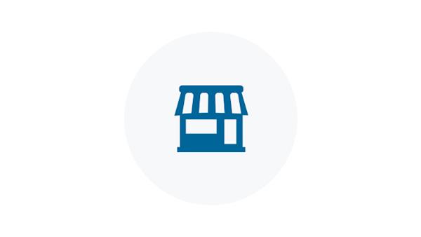 Blue Icon of a Shop