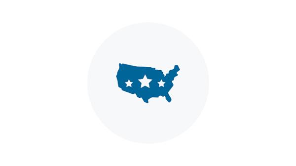 United States Map Blue Icon
