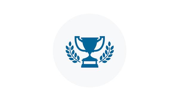 Blue Icon of a Trophy Award