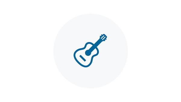Blue Icon of an Acoustic Guitar