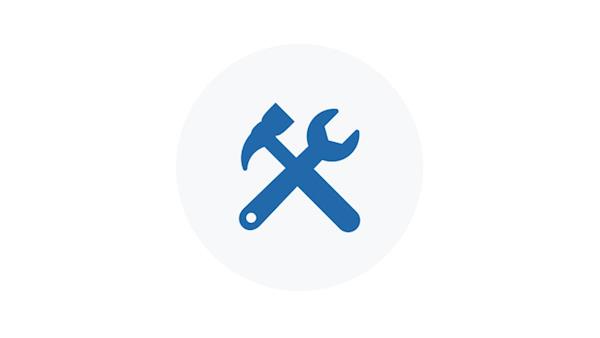 Blue Icon of Tools of the Trade