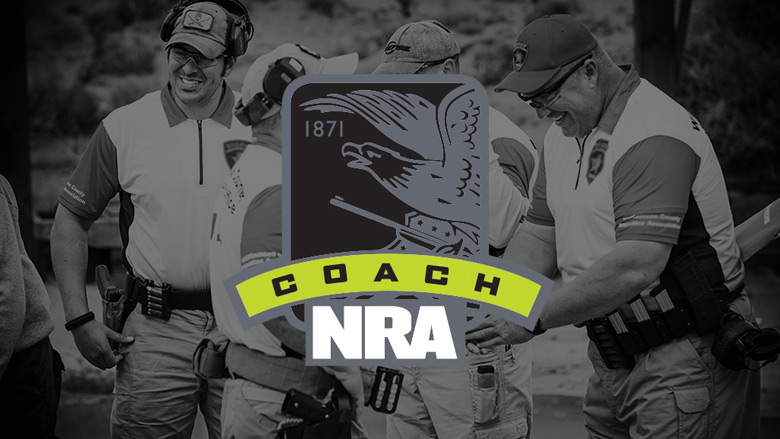 NRA Shooting Sports Coach Development Logo on a Dark Background 