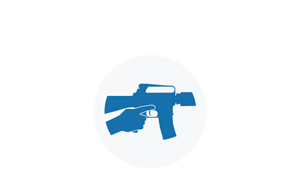Blue Icon of Finger Off The Trigger